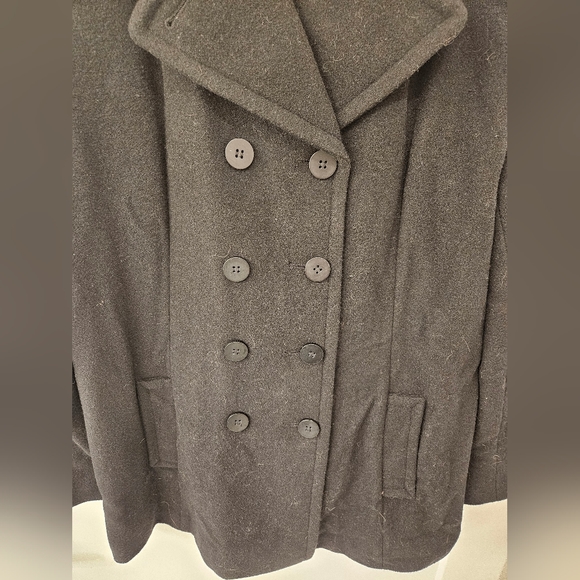 NWOT - Jones New York Wool Blend Pea Coat - Black - Size 16 - Picture 7 of 7